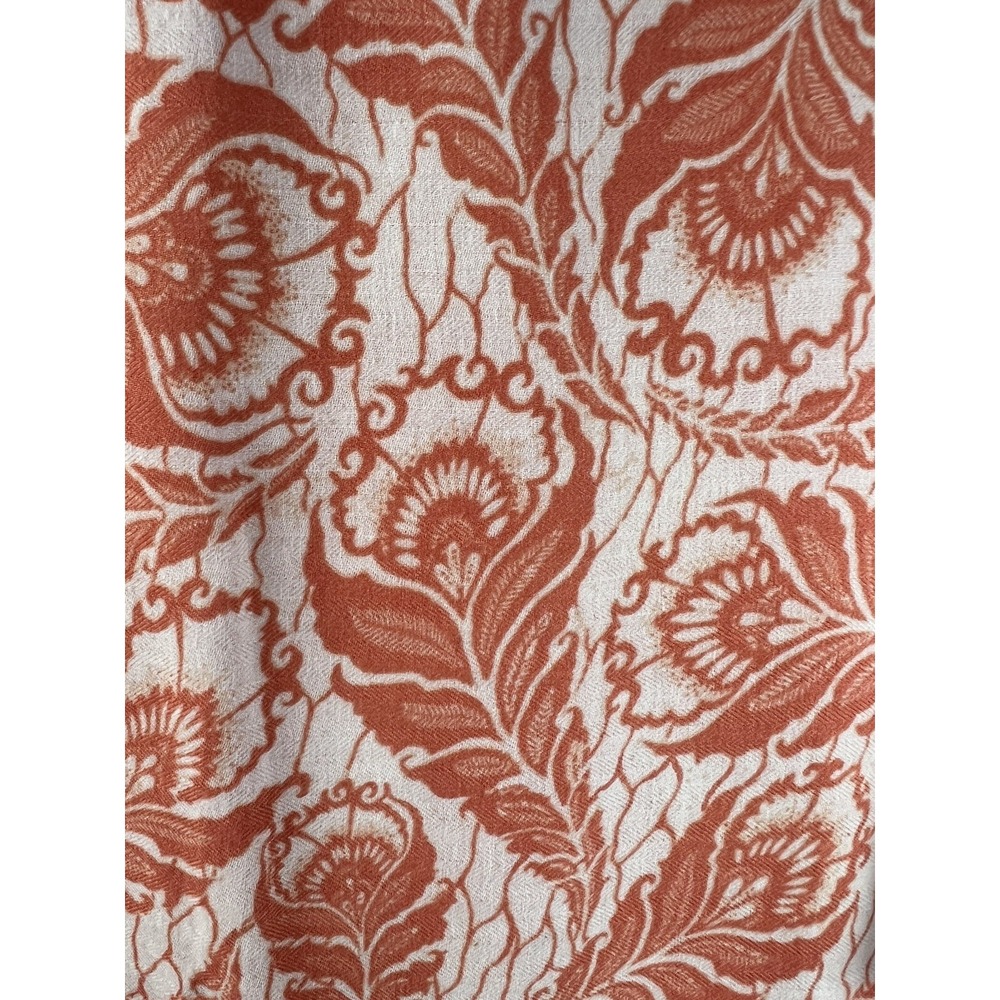 Loft Top Petites Women's Sz XXSP Orange Dolman Roll Tab 3/4 Sleeves Side Slits - Picture 3 of 8